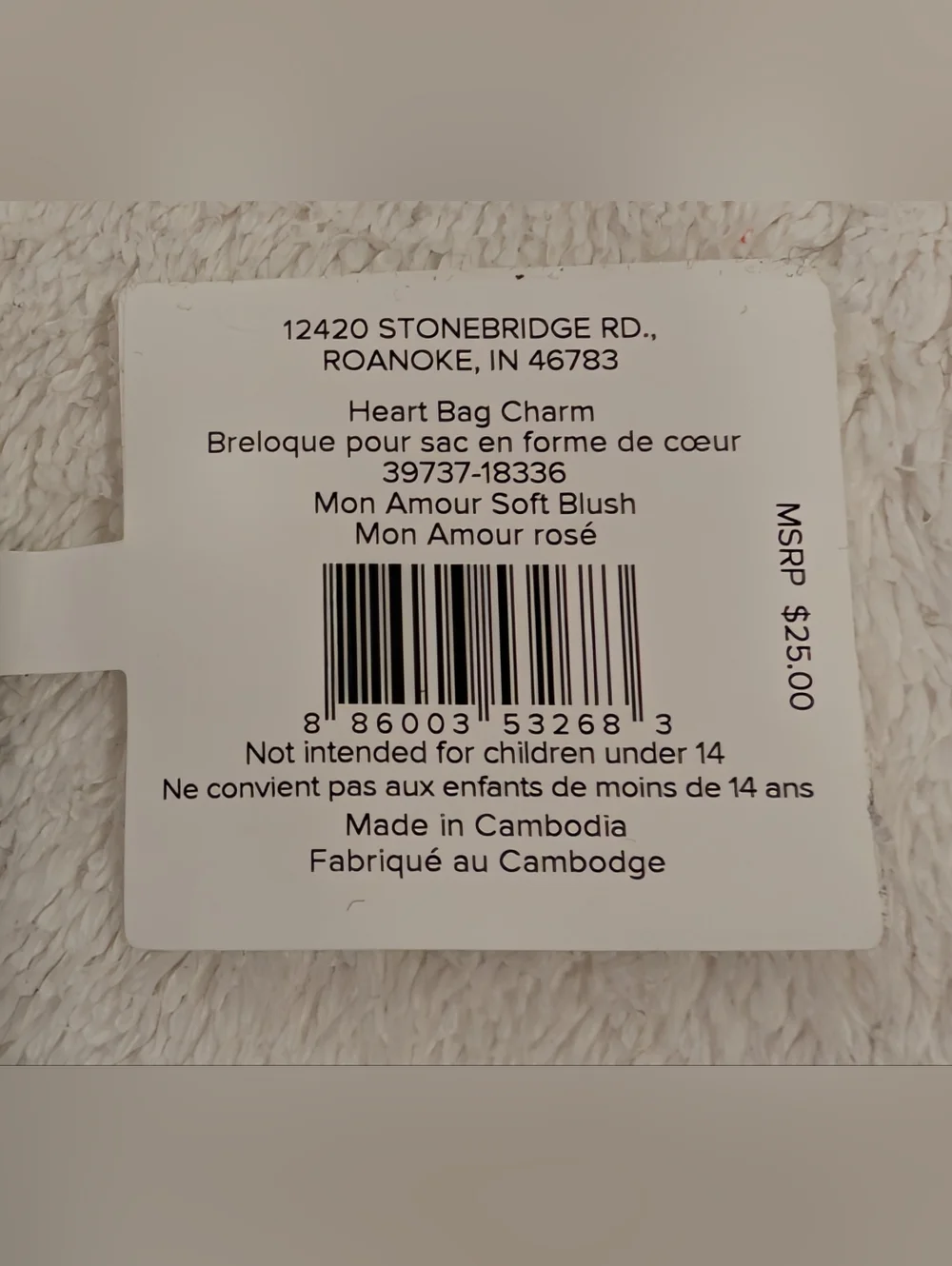 Vera Bradley Pink Heart Shaped Bag Charm/Coin Purse BRAND NEW WITH TAG - Picture 4 of 5